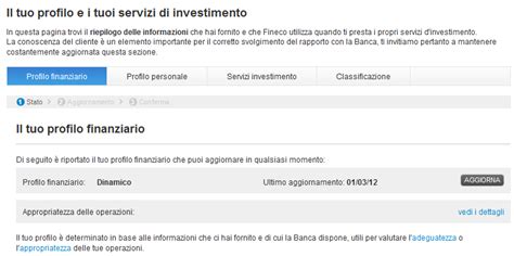 compilazione questionario mifid fineco